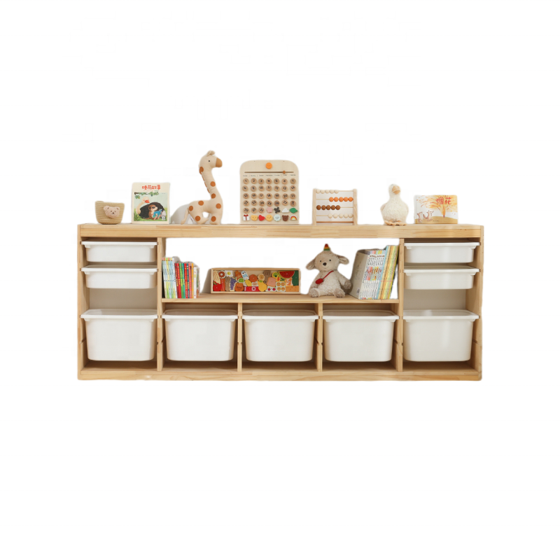Kids Toys Drawers - Wooden Baby Room Furniture Preschool Shelves