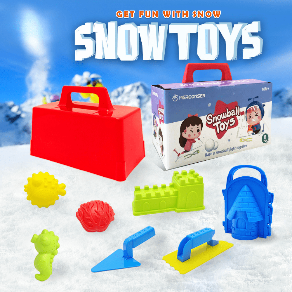 Kinetic Sand Mold - 8pcs Kids Winter Outdoor Snow Toy