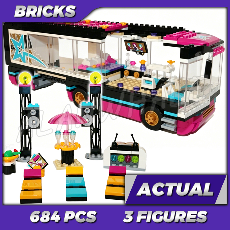 Kids Toys Xmas 2025 - 684pcs Friends Pop Star Tour Bus