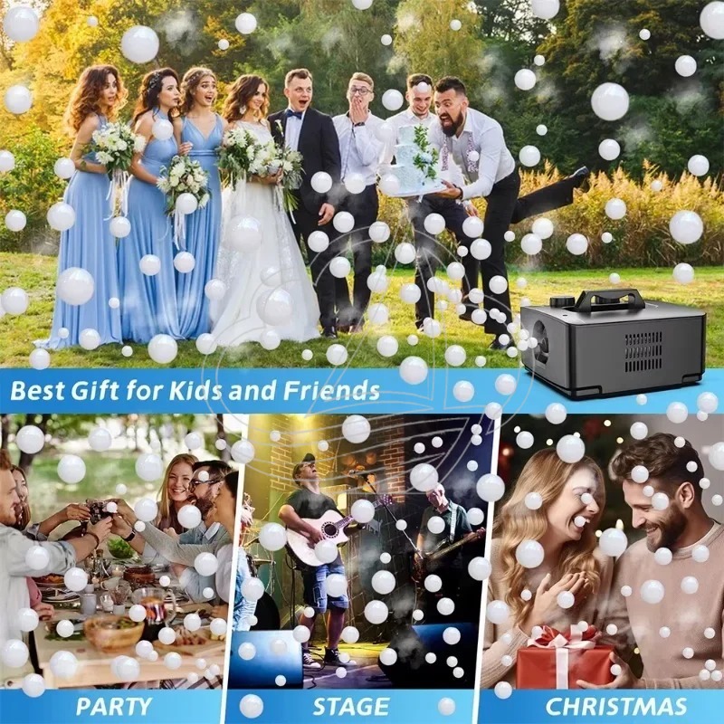 Bubble Machine Outdoor - 2-in-1 Smoke Bubble Machine Portable Fog