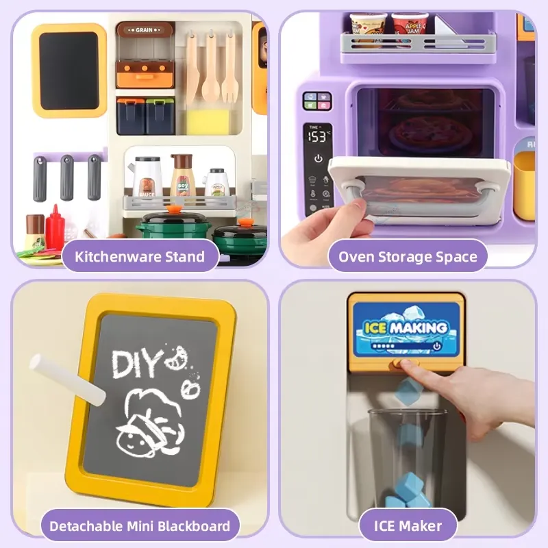 90cm Large Pretend Play Kitche - Kids Toys Kitchen Set 评论和价格