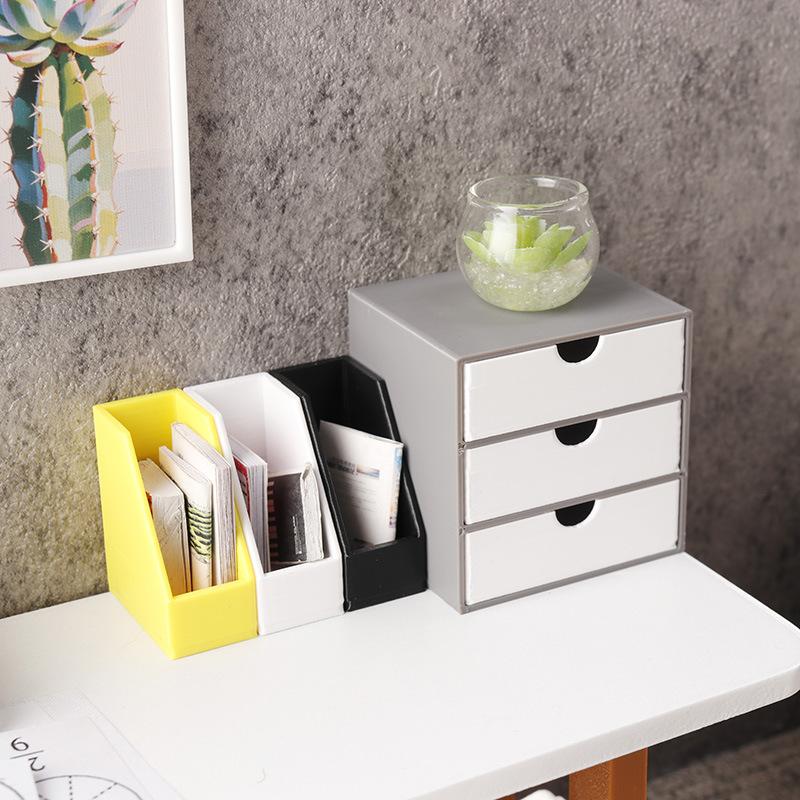 Miniature Wooden Bookcase Doll - Kids Toys Drawers 评论和价格