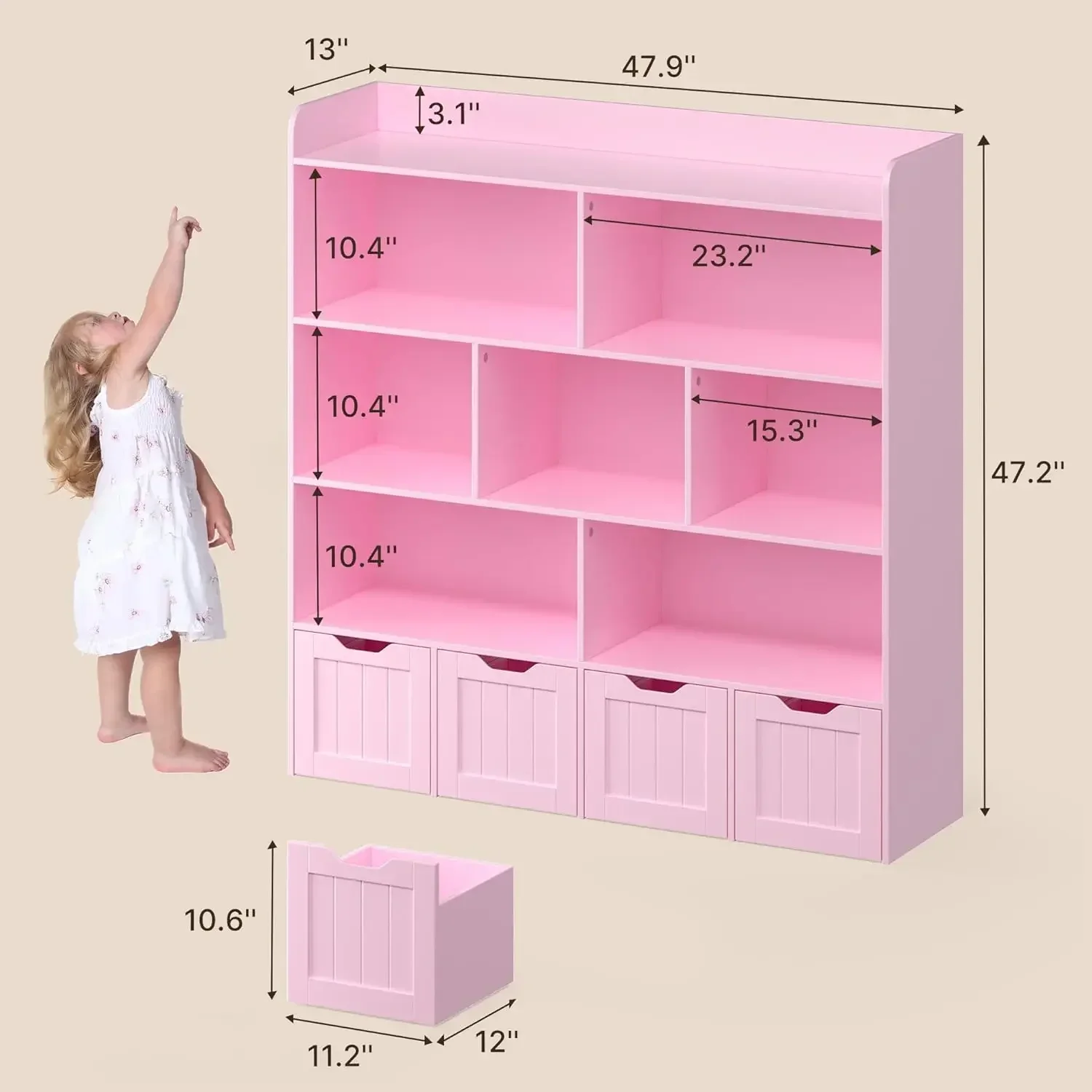 Kids Toy Storage Cabinet Bookc - Kids Toys Drawers 评论和价格