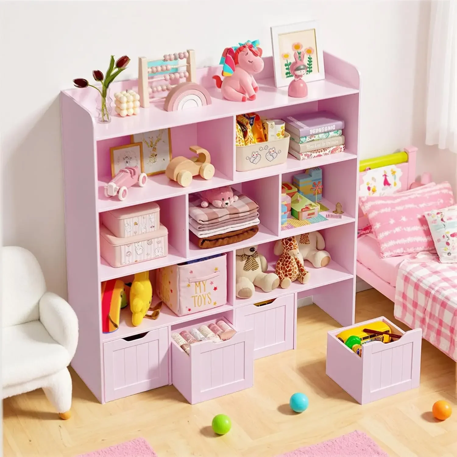 Kids Toy Storage Cabinet Bookc - Kids Toys Drawers 评论和价格