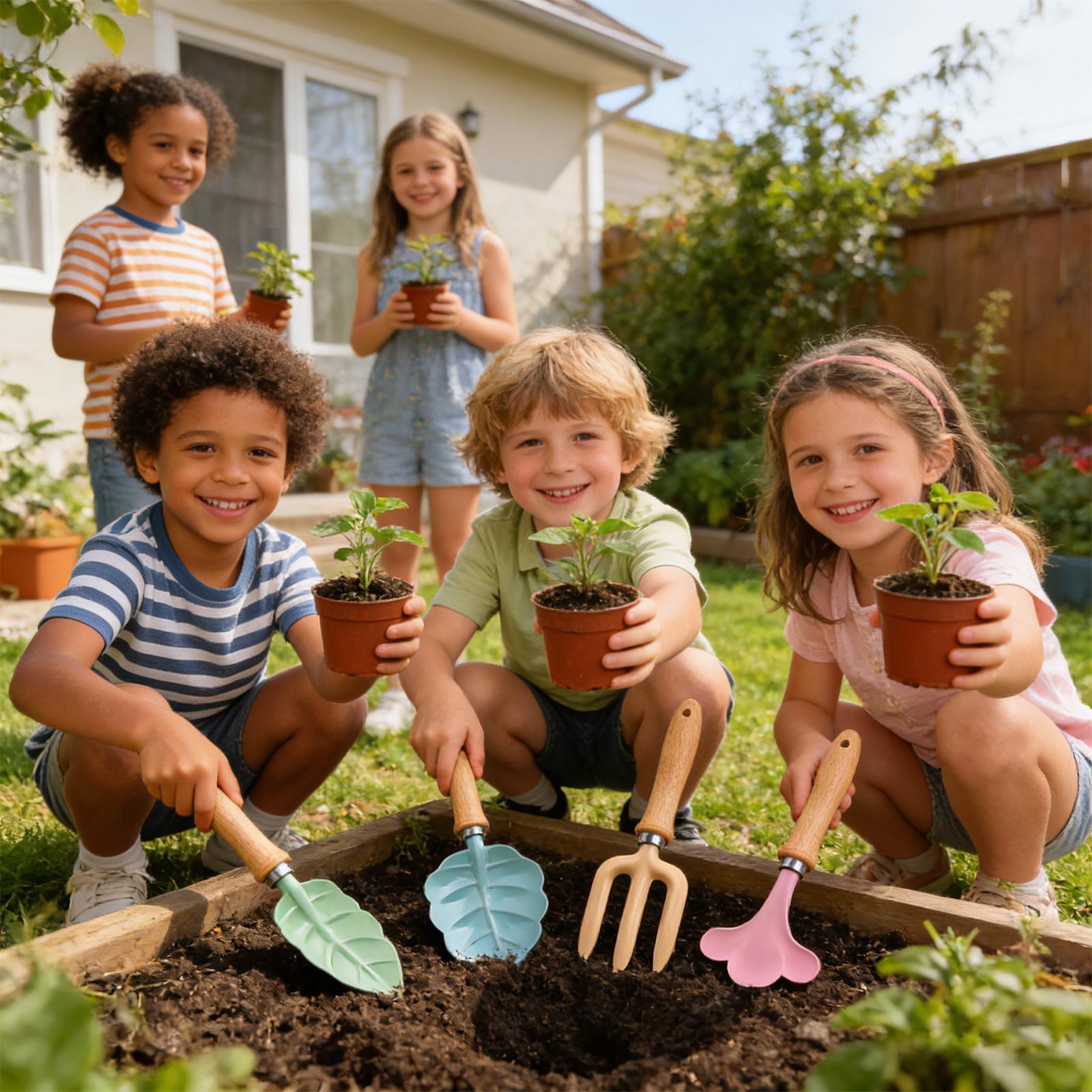 Kids Gardening Set 4 Piece Lea - Kids Yard Toys 评论和价格