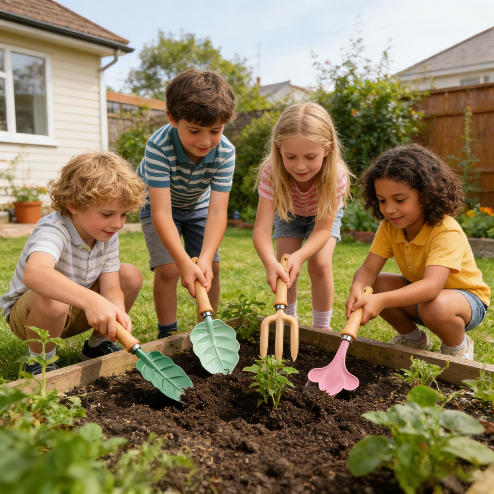 Kids Gardening Set 4 Piece Lea - Kids Yard Toys 评论和价格