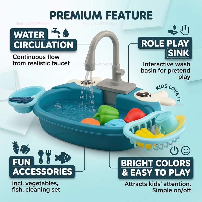 Toddler Interactive Water Play - Kids Toys Kitchen Set 评论和价格