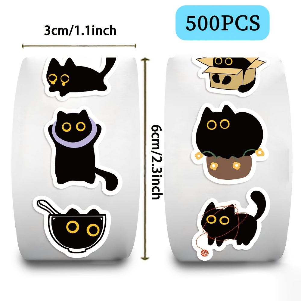 500Pcs Cartoon Cat Roll Sticke - Kids Toys Names 评论和价格