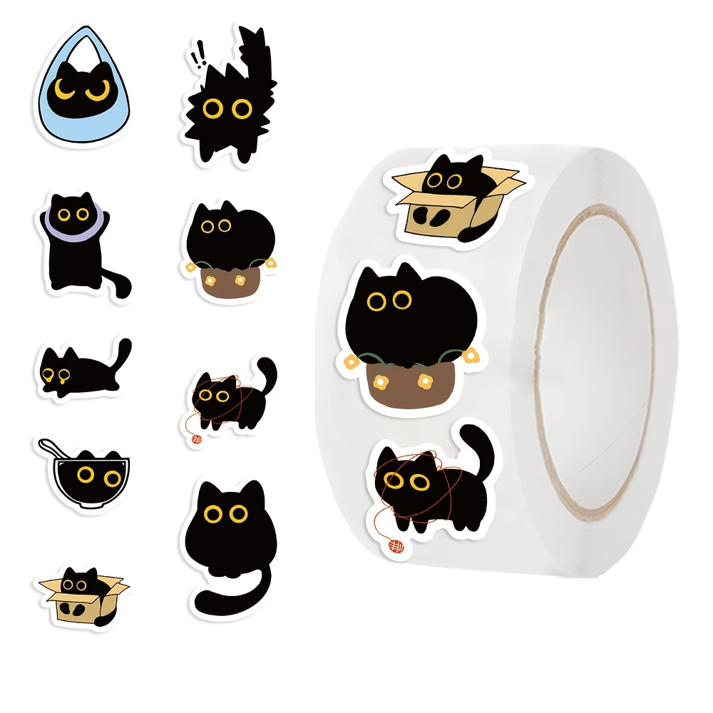 500Pcs Cartoon Cat Roll Sticke - Kids Toys Names 评论和价格